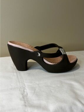 Crocs Sassari Wedges Brown/Pink Women's Size 6